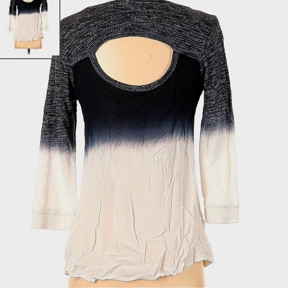 Language by Anthropologie Women’s Dip Dyed Top Cutout Back - Picture 2 of 8